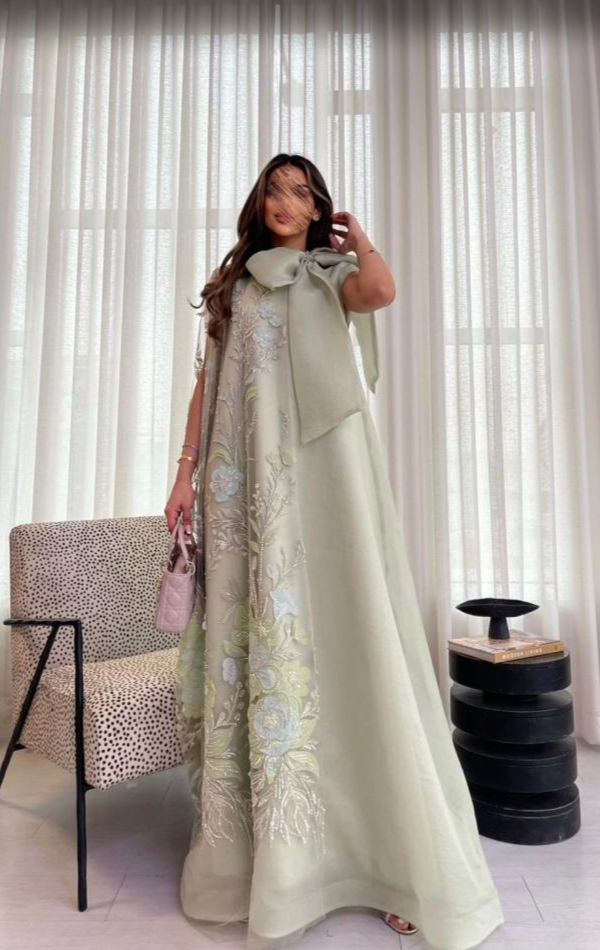 Bow Floral Silk Dress