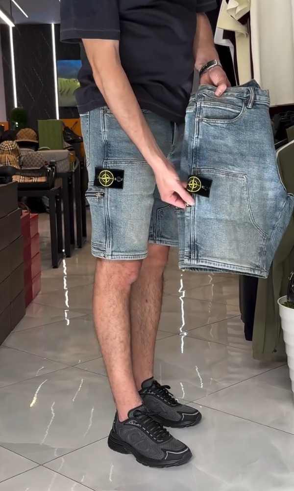 Men's Back Zipper Denim Shorts