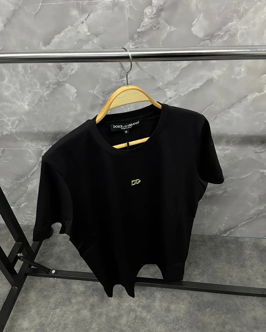 Lettering cotton short-sleeved top