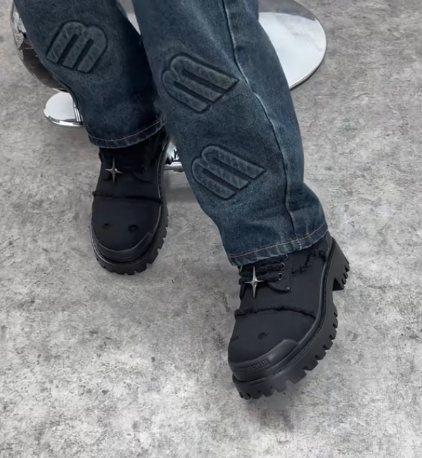 Thick-soled Denim Casual Boots