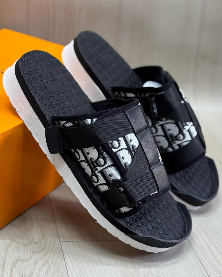 Soft-soled Leather Buckle Couple's Slippers
