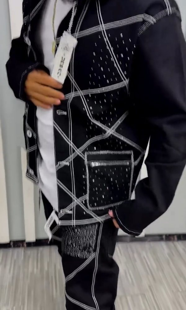 Diamond Double-stitched Jacket & Trousers Set