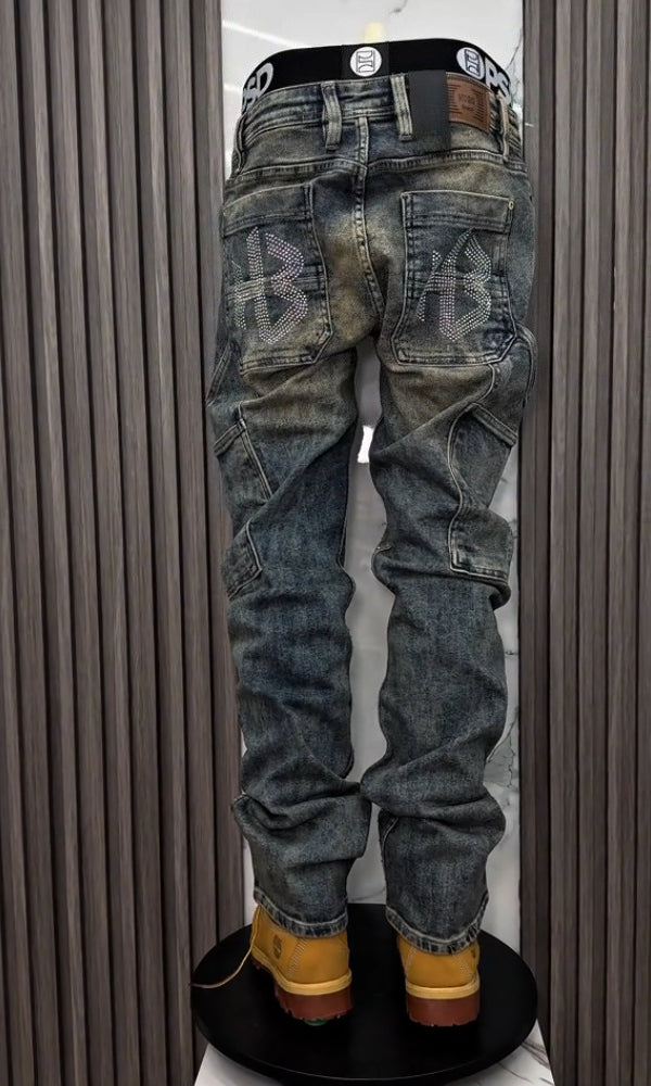 Trendy Sparkling Rhinestone Casual Jeans