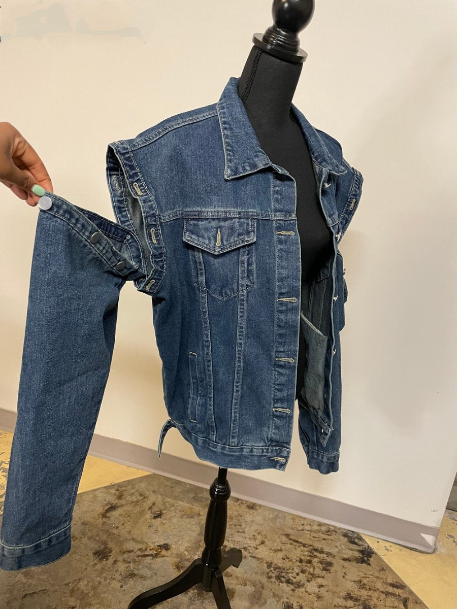Detachable Sleeve Denim Jacket