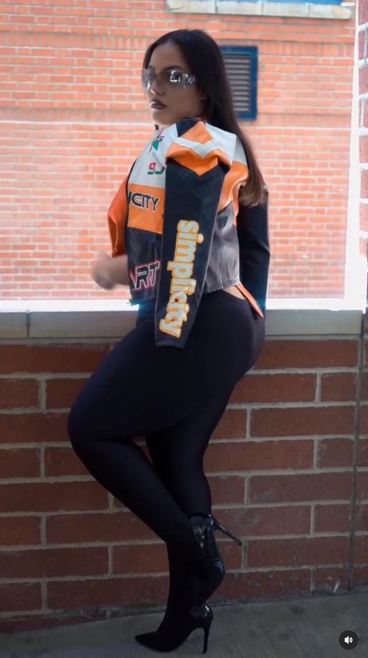 Contrast Color Letter Print Zipper Motorcycle Jacket