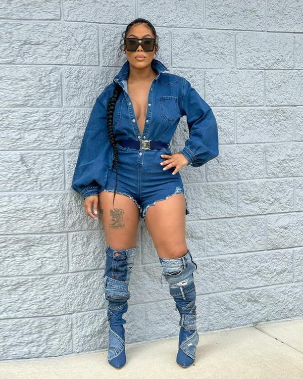 Video Games Denim Romper