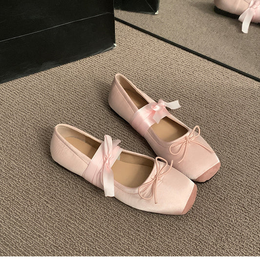 Floral Lace-Up Elegant Flats