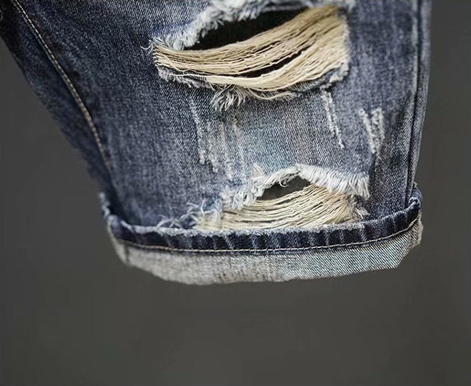 Men's Trendy Ripped Denim Shorts