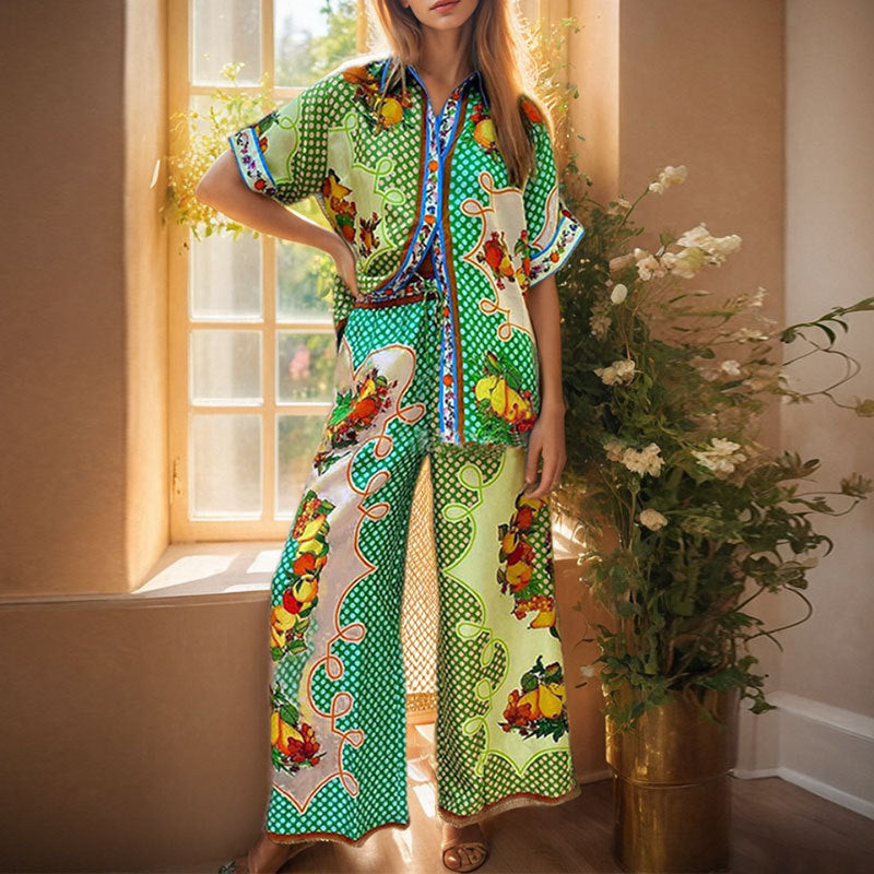 Printed Loose Fashion Casual Suit
