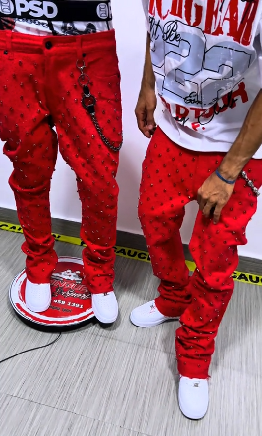 Sparkling Rhinestone Casual Jeans