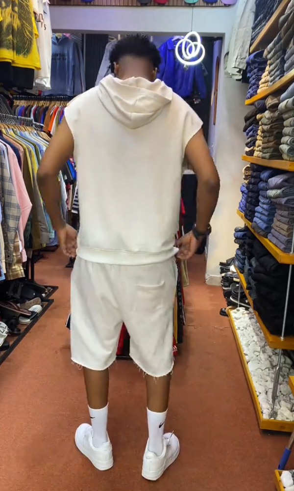 Trendy Casual Hooded Sleeveless Top & Shorts Set