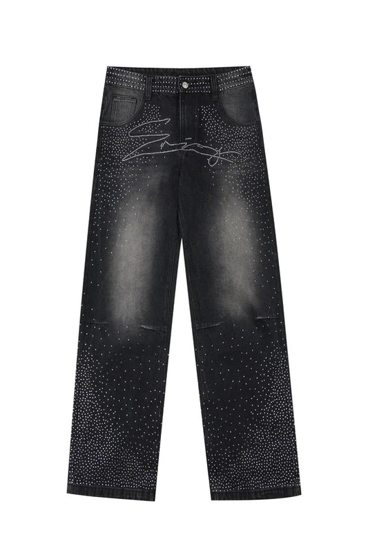 Chic Crystal Loose Jeans