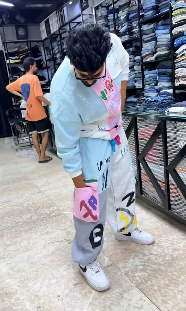 Pocket Graffiti Casual Two-piece Suit