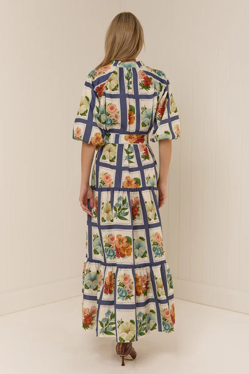 Botanical Print Midi Dress