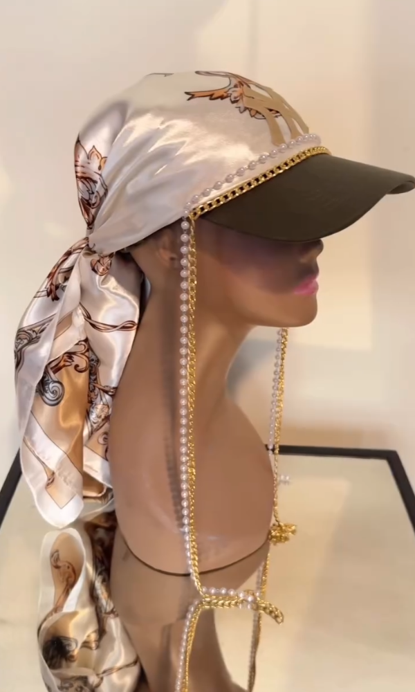 Pearls and Gold Chains Scarf-Hats