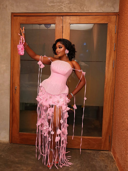 Pearl Tassel Elegant Queen Dress