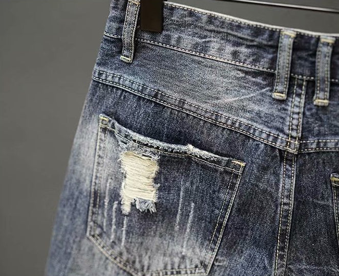 Men's Trendy Ripped Denim Shorts