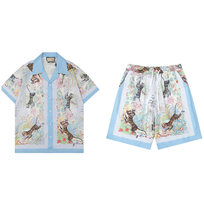 Tiger & Botanical Print Comfort Set