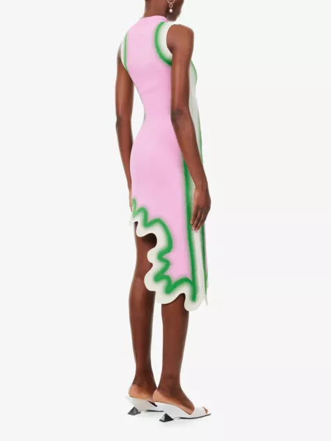 Tie-Dye Chic Wave Midi Dress