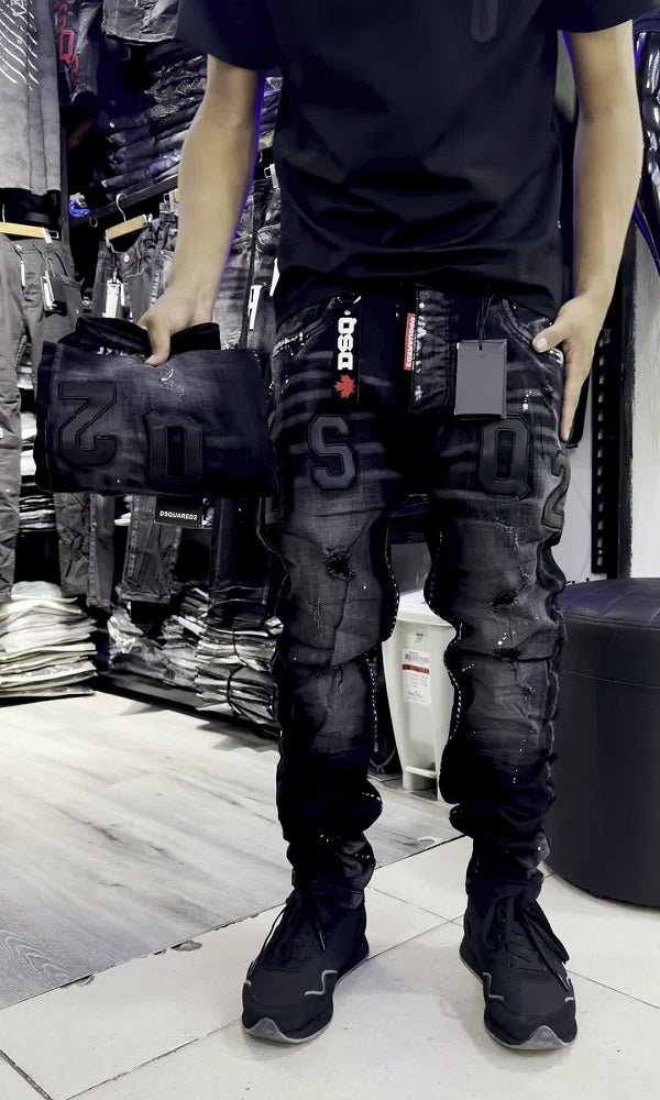 Trendy Splatter Embroidered Jeans