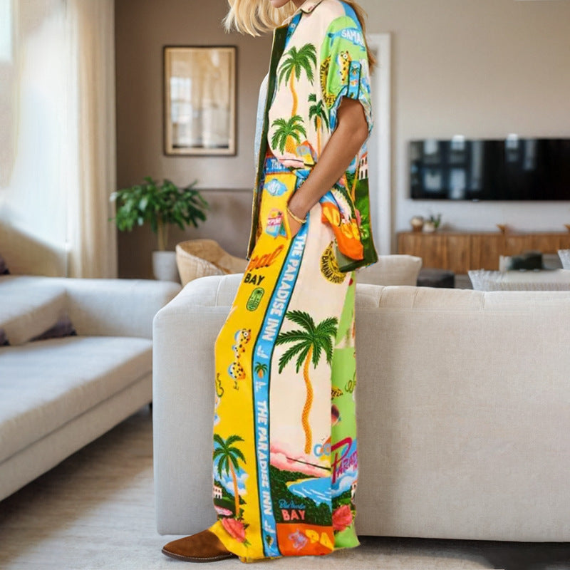 Printed Loose Fashion Casual Suit