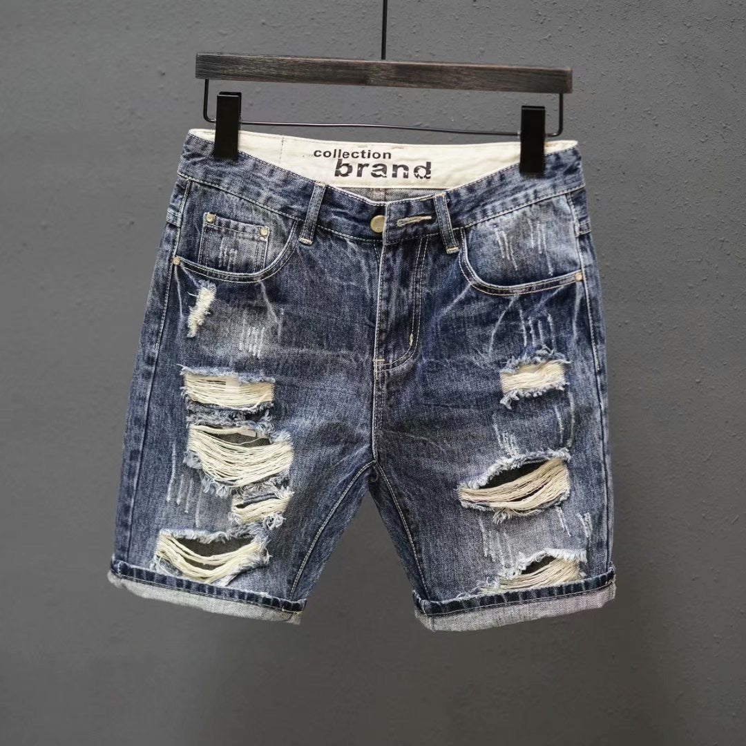 Men's Trendy Ripped Denim Shorts