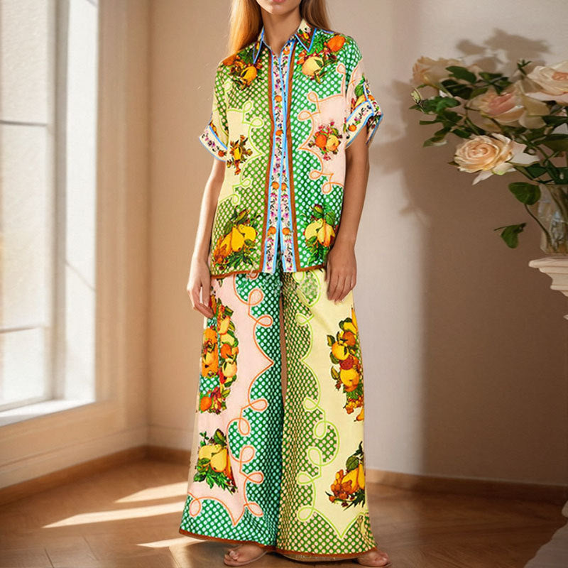 Printed Loose Fashion Casual Suit