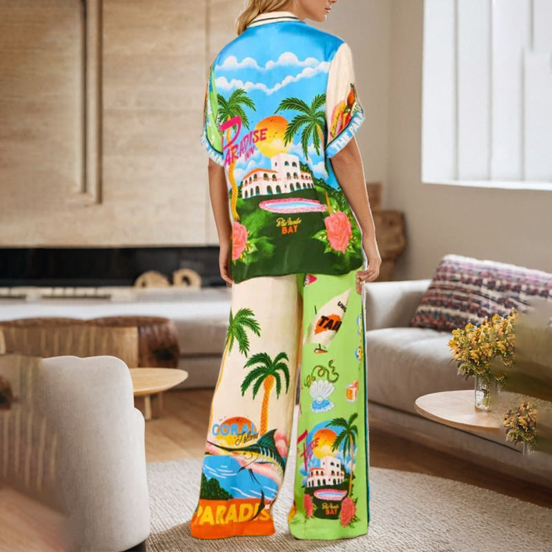 Printed Loose Fashion Casual Suit
