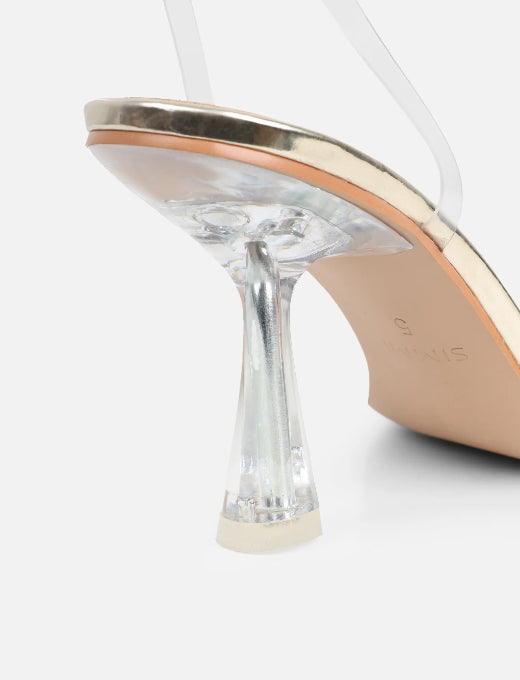 Shiny Square Toe Mid Heels
