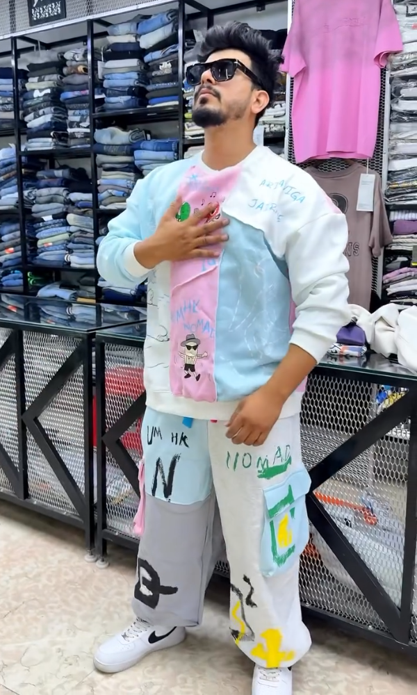 Pocket Graffiti Casual Two-piece Suit