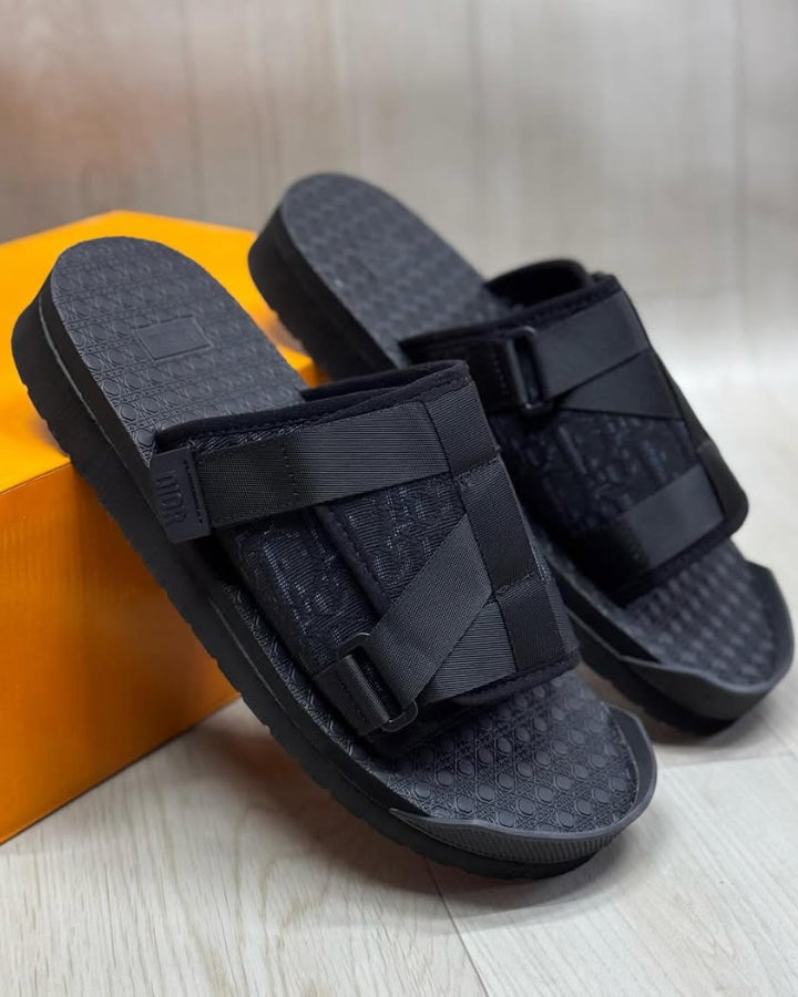 Soft-soled Leather Buckle Couple's Slippers