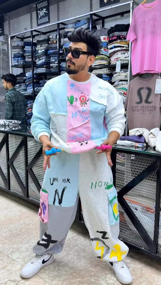Pocket Graffiti Casual Two-piece Suit