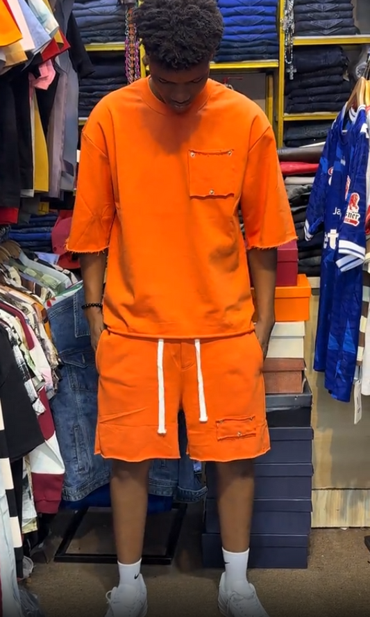 Couple's Solid Color Casual Top & Shorts Set