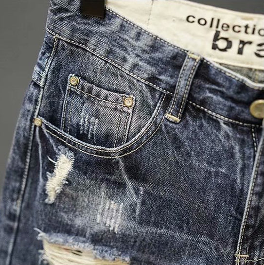 Men's Trendy Ripped Denim Shorts