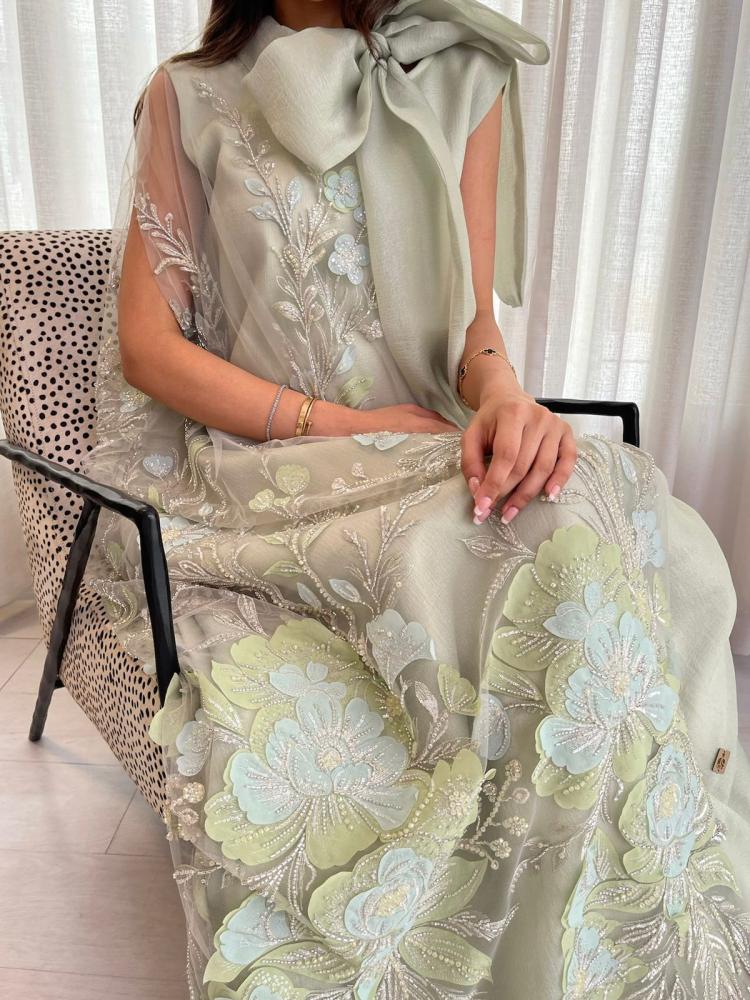 Bow Floral Silk Dress