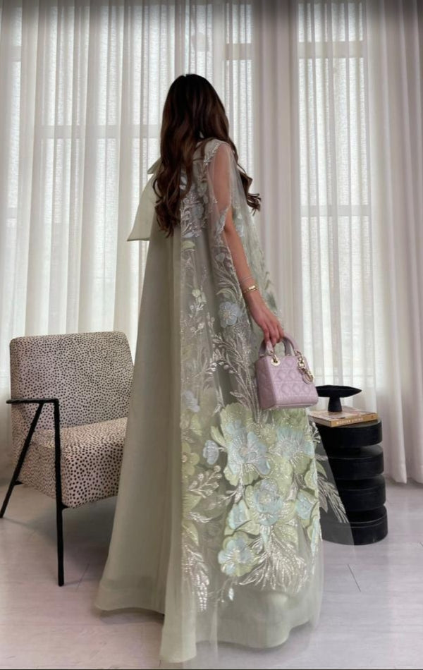 Bow Floral Silk Dress