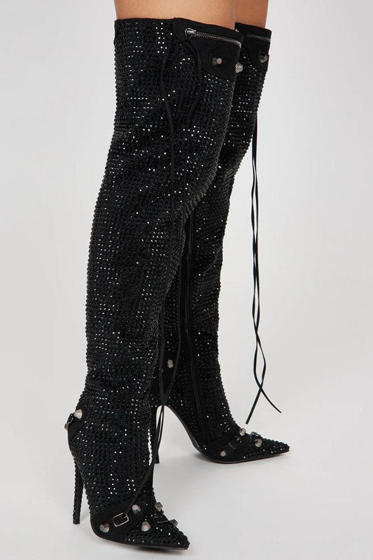 Starry Nights Knee High Heeled Boots
