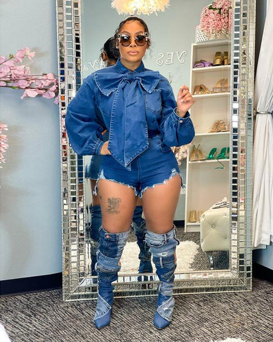 Video Games Denim Romper